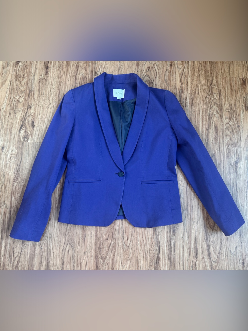 LOFT Royal Purple Single-Button Tailored Blazer